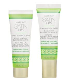 NIB Mary Kay SATIN LIPS Set White Tea & Citrus-Shea Butter Balm & Sugar Scrub